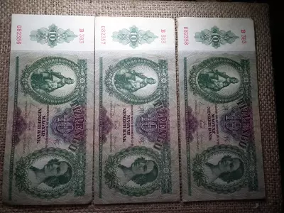 10 pengő 1936 , 3 db sorszámkövető 