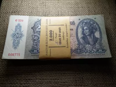 20 pengő 1941 , 90 db szép  , eredeti kötegelővel ! RR ! Magyar Általános Hitelbank 