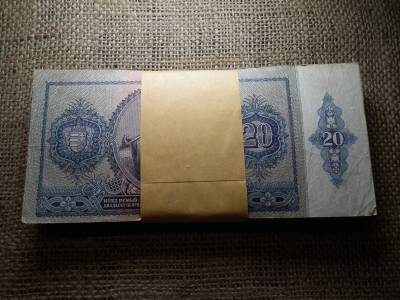 20 pengő 1941 , 90 db szép  , eredeti kötegelővel ! RR ! Magyar Általános Hitelbank 