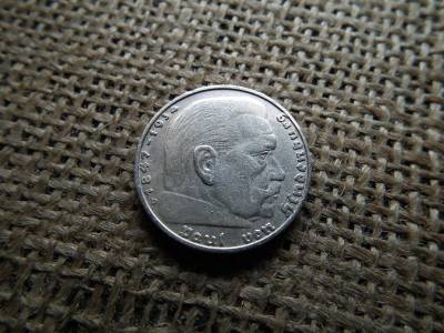 Birodalmi , ezüst 2 márka 1936 D , Horogkeresztes 