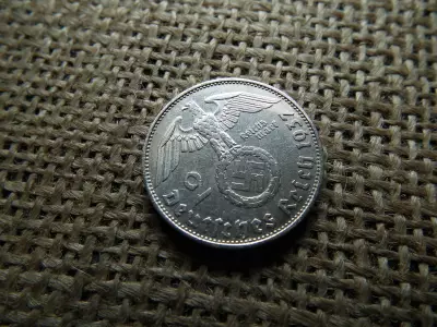 Birodalmi , ezüst 2 márka 1937 D , Horogkeresztes 