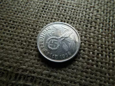 Birodalmi , ezüst 2 márka 1938 B , Horogkeresztes 