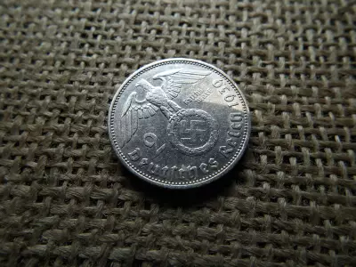 Birodalmi , ezüst 2 márka 1939 J , Horogkeresztes 