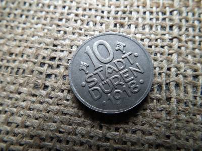 10 pfennig 1918 , Düren városa ( Rajna porosz tartomány )