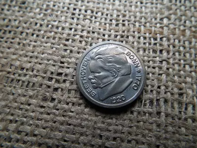25 pfennig 1920 , Bonn városa ( Rajna porosz tartomány ) , Ludwig van Beethoven