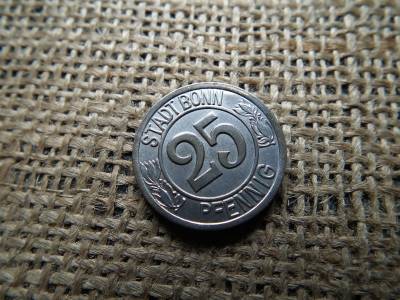 25 pfennig 1920 , Bonn városa ( Rajna porosz tartomány ) , Ludwig van Beethoven