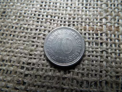 10 pfennig 1918 , Bonn és Sieg járás ( Rajna porosz tartomány ) 