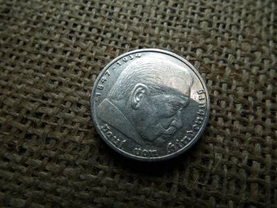 Birodalmi , ezüst 5 márka 1936 G , Horogkeresztes 