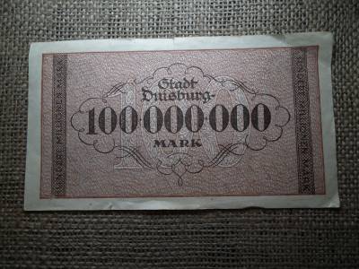 100 millió márka 1923 Duisburg , hundert millionen mark 