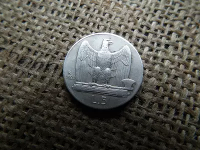Olaszország , ezüst 5 líra 1929 , lire , 	Vittorio Emanuele