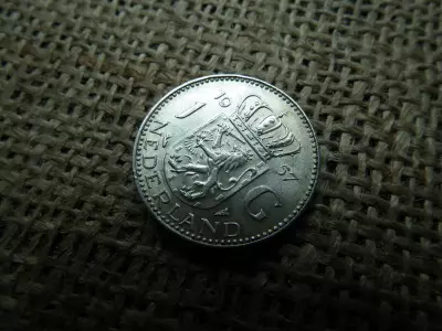 Hollandia , ezüst 1 gulden 1957
