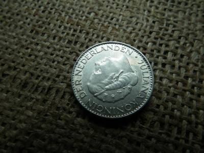 Hollandia , ezüst 1 gulden 1964
