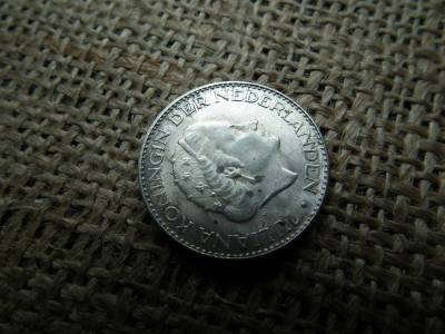 Hollandia , ezüst 1 gulden 1966