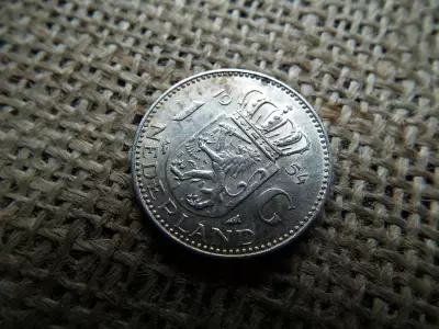 Hollandia , ezüst 1 gulden 1954 