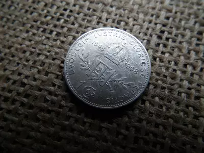 Ezüst 1 korona 1908 , corona 