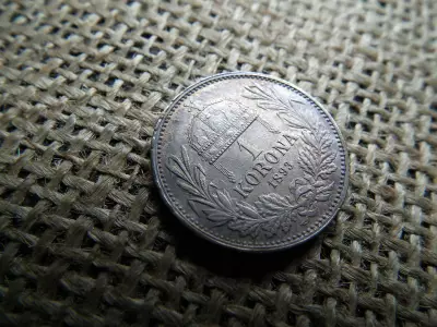Ezüst 1 korona 1893 KB , így ritka ! 