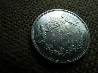 Ezüst 5 korona 1908 KB 