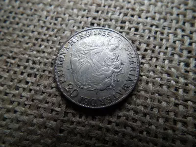 Ferenc , ezüst 20 krajcár 1835 B , nagyon szép , Madonnás 