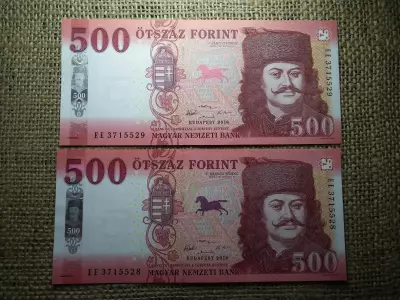 500 forint 2018 EE , 2 db sorszámkövető , UNC