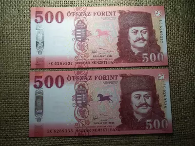 500 forint 2018 EC , 2 db sorszámkövető , UNC