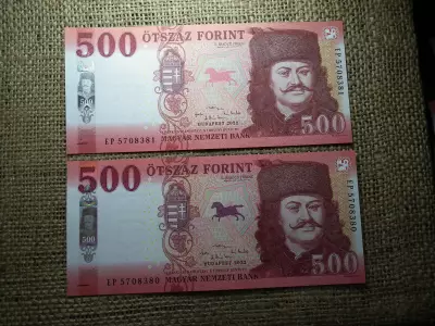 500 forint 2022 EP , 2 db sorszámkövető , UNC