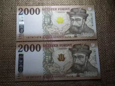 2000 forint 2020 CH , 2 db sorszámkövető  UNC