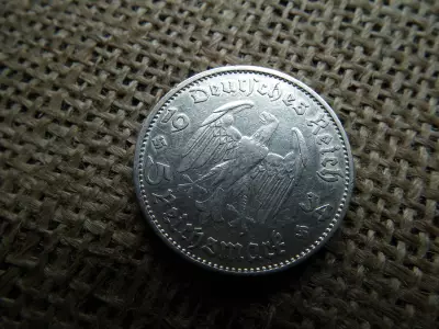 Birodalmi , ezüst 5 márka 1934 D , Potsdam helyőrségi templom