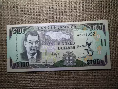 Jamaica 100 dollars 2012 UNC , B1