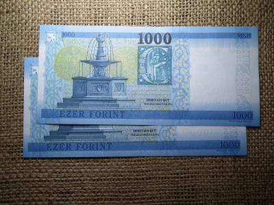 1000 forint 2017 DM , UNC  , 2 db sorszámkövető 