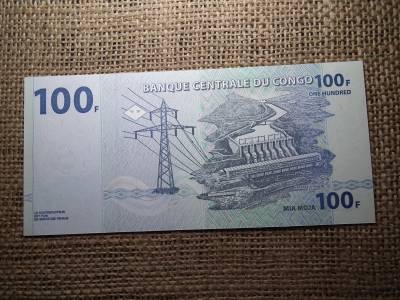 Kongó 100 francs 2007 UNC , C1 Kongó 100 francs 2007 UNC , C1