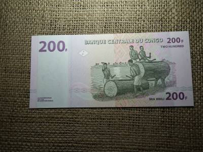 Kongó 200 francs 2007 UNC , C1 Kongó 200 francs 2007 UNC , C1