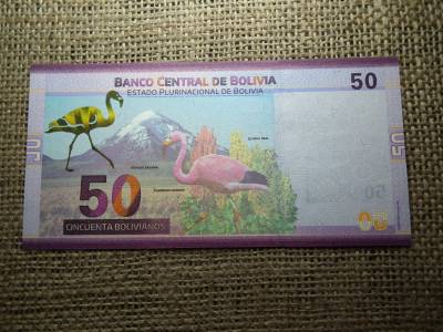 Bolívia 50 bolivianos 2018 UNC , C1
