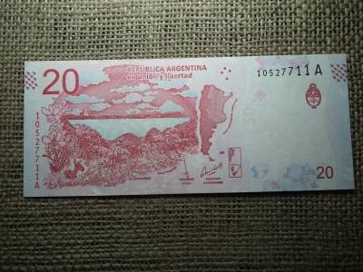 Argentína 20 pesos 2017 UNC , C1 Argentína 20 pesos 2017 UNC , C1