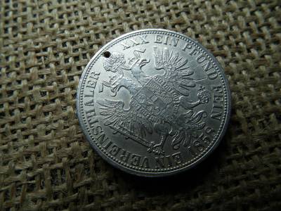 Ezüst Vereinsthaler 1858 A , Bécs , Ferenc József , gyönyörű darab , de lukas  Ezüst Vereinsthaler 1858 A , Bécs , Ferenc József , gyönyörű darab , de lukas