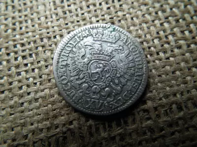 Károly , ezüst XV kreuzer 1740 , 15 krajcár , ritkább , foltozott 