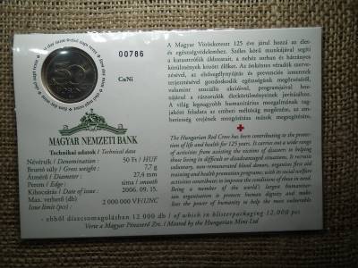 50 Forint 2006 Magyar Vöröskereszt - Első napi kiadás , alacsonyabb sorszám !  50 Forint 2006 Magyar Vöröskereszt - Első napi kiadás , alacsonyabb sorszám !
