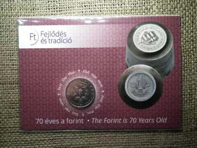 50 forint 2016  ! 70 éves a forint bliszter ! Ritka , alacsony sorszám , 00075 ! 
