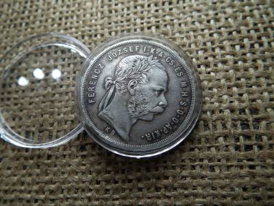 Ferenc József , ezüst 1 forint 1876 KB , Körmöcbánya , sérült perem  Ferenc József , ezüst 1 forint 1876 KB , Körmöcbánya , sérült perem