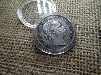 Ferenc József , ezüst 1 forint 1876 KB , Körmöcbánya , sérült perem  Ferenc József , ezüst 1 forint 1876 KB , Körmöcbánya , sérült perem