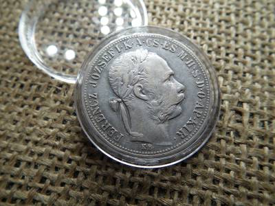 Ferenc József , ezüst 1 forint 1884 KB , Körmöcbánya  Ferenc József , ezüst 1 forint 1884 KB , Körmöcbánya