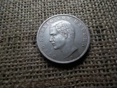 Bajor , ezüst 3 márka 1909 D , Mark , Ottó 