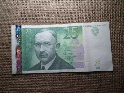 Észtország , 25 korona 2002 , krooni