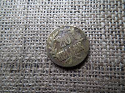 Német Kelet Afrika , 20 Heller 1916 , DOA , sárgaréz  - II. Vilmos Tabora sürgősségi pénzverés Német Kelet Afrika , 20 Heller 1916 , DOA , sárgaréz  - II. Vilmos Tabora sürgősségi pénzverés