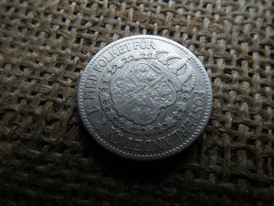 Svédország , ezüst 1 korona 1910 , V. Gusztáv Svédország , ezüst 1 korona 1910 , V. Gusztáv