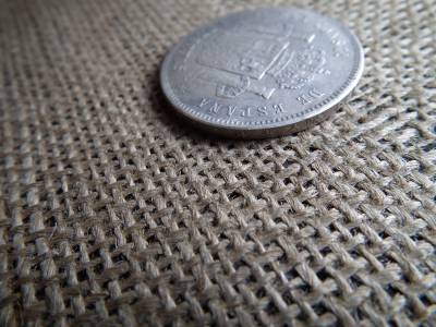 Spanyolország ezüst 5 pesetas 1894 Alfonso XIII 2. portré , reszelt portré oldal  Spanyolország ezüst 5 pesetas 1894 Alfonso XIII 2. portré , reszelt portré oldal