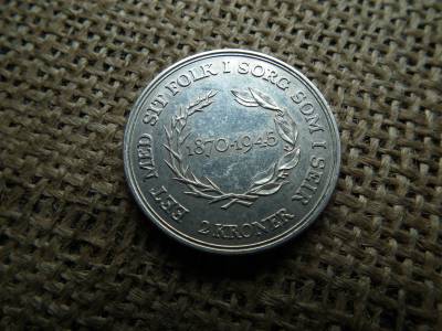 Dánia ezüst  2 korona 1945  , kroner , király születésnapja Dánia ezüst  2 korona 1945  , kroner , király születésnapja