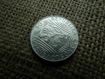 Csehszlovákia , ezüst 50 korona 1949 ,  korun  , Joszif V. Sztálin Csehszlovákia , ezüst 50 korona 1949 ,  korun  , Joszif V. Sztálin