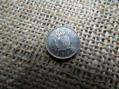 Málta 2 cents 2001 , cent ,   Verdefényes  Málta 2 cents 2001 , cent ,   Verdefényes