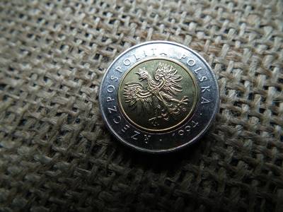 Lengyelország 5 zlotych 1994 , verdefényes  Lengyelország 5 zlotych 1994 , verdefényes