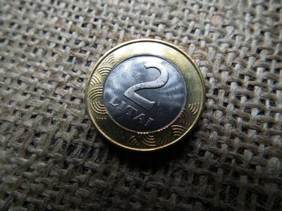 Litvánia 2 litai 1999 , verdefényes 